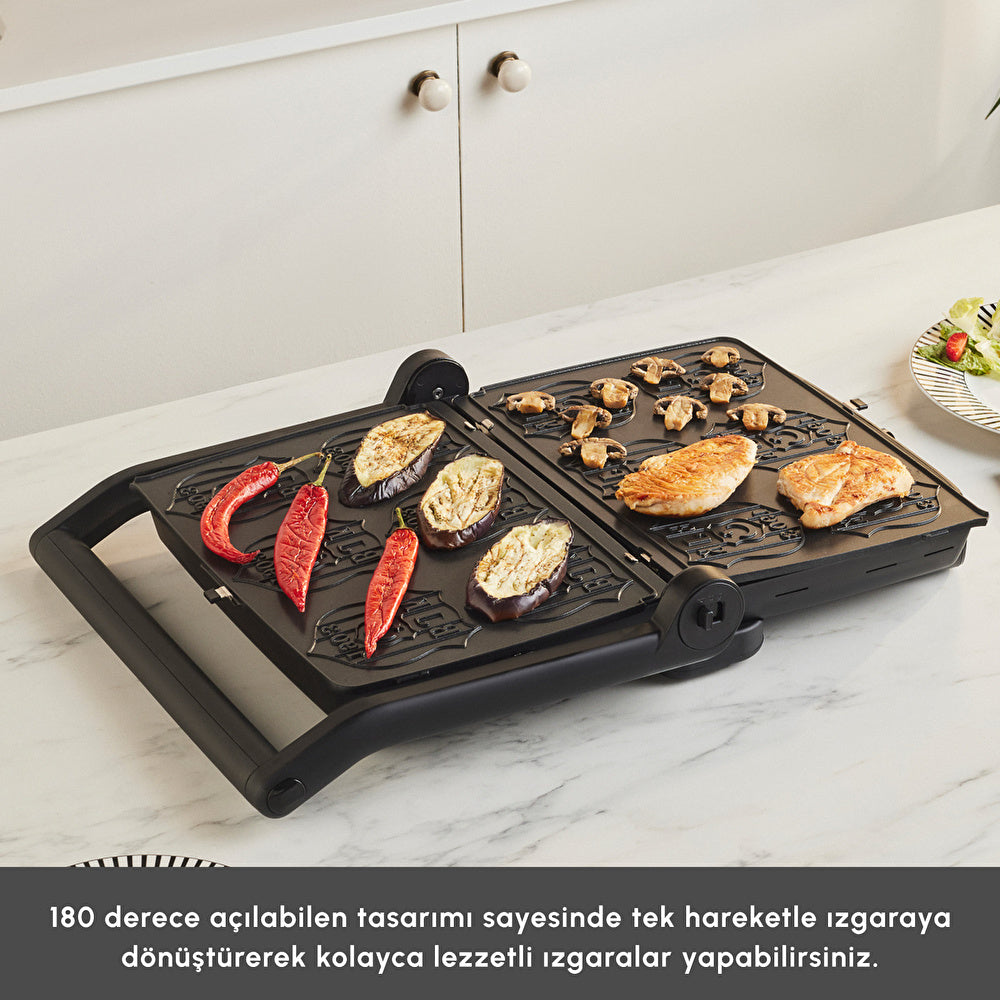 Karaca x Beşiktaş - Gastro Grill Glass Grill &amp; Toastmaskine - 2400 W