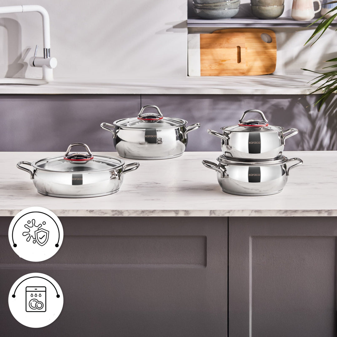 Karaca Emirgan Induktion 8-delt Rustfrit Stål Grydesæt
