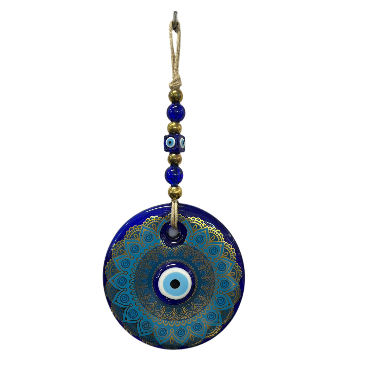 Onde Øje Amulet 13x30 cm Blå/Guld 3 Mønstervarianter