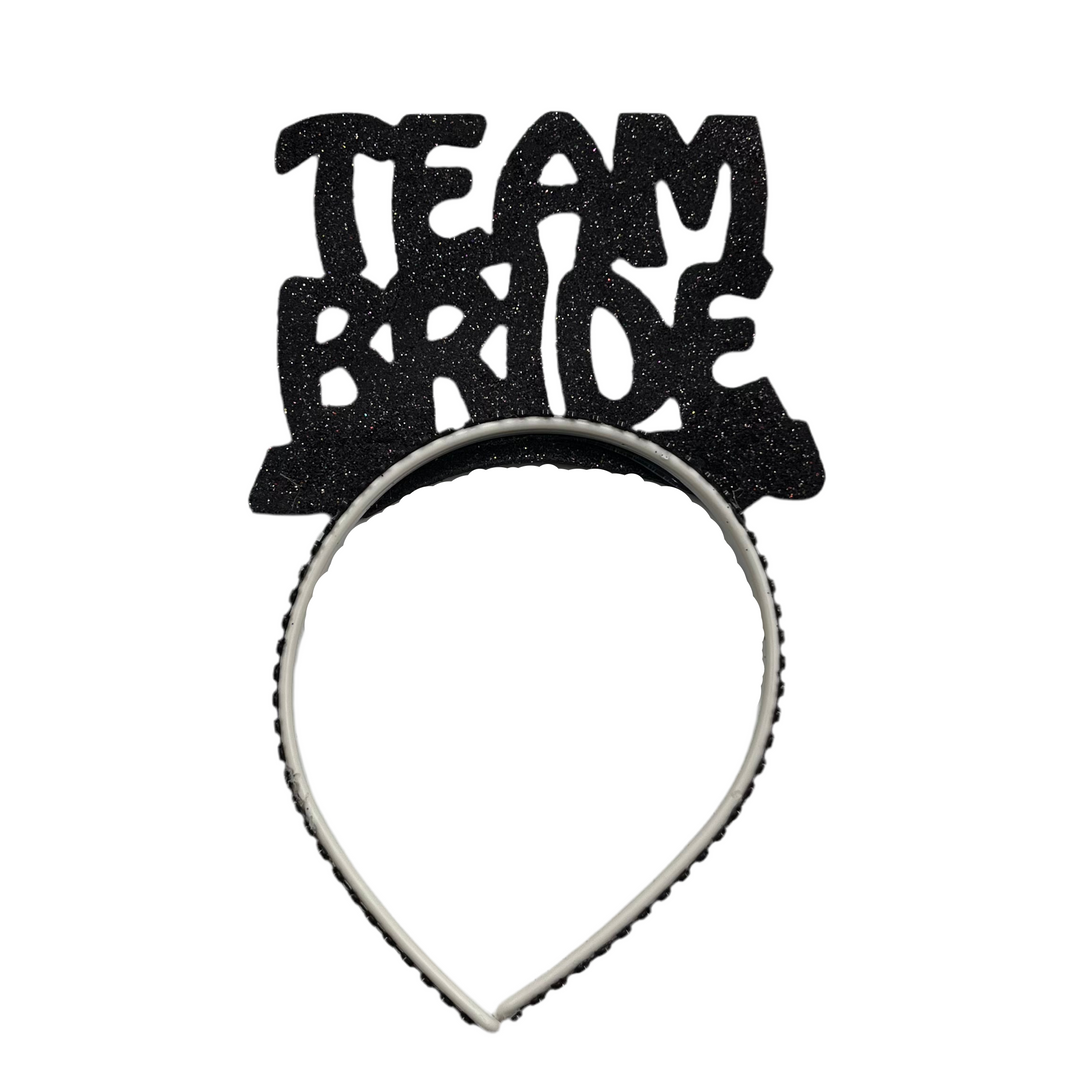 “Team Bride” Hårbøjlesæt Hennafest/Polterabend 11 stk. Hvid eller Sort