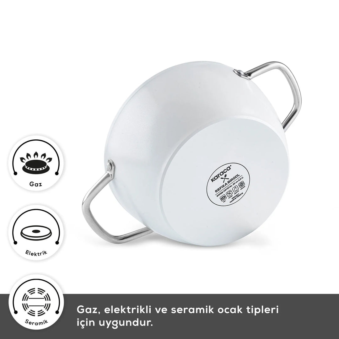 Karaca x Refika Swiss Crystal Creamy Metal Gryde – 24 cm