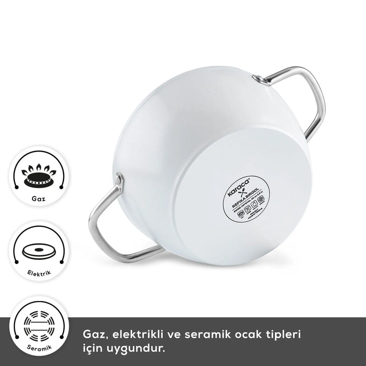 Karaca x Refika Swiss Crystal Creamy Metal Gryde – 24 cm