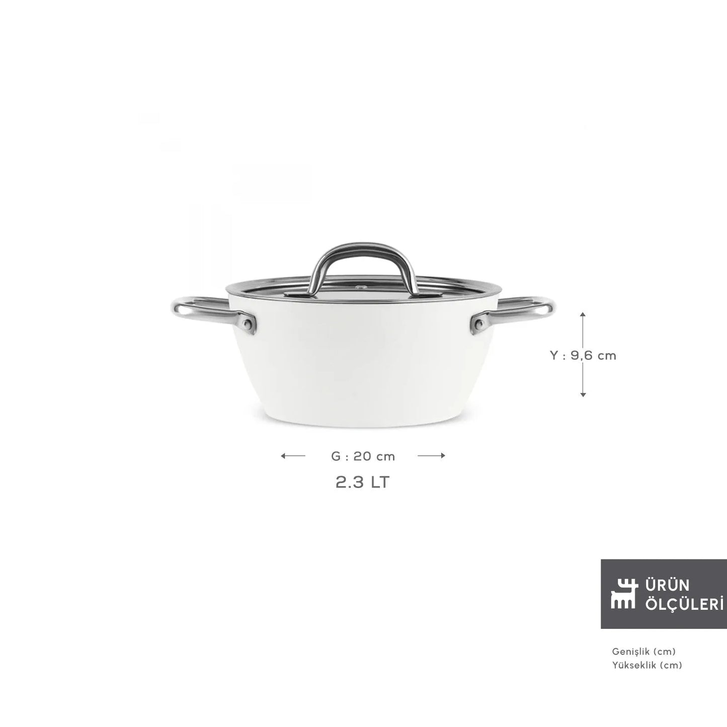 Karaca x Refika Swiss Crystal Creamy Metal Gryde – 20 cm