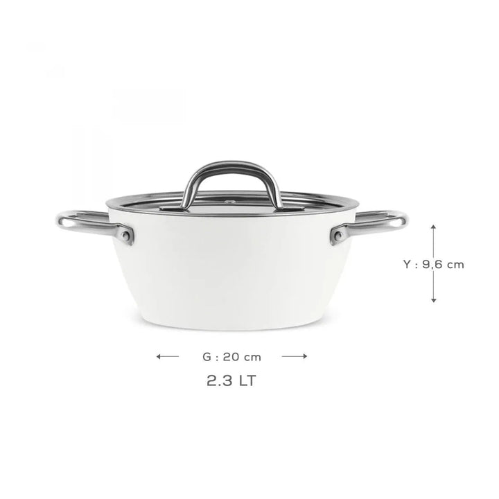 Karaca x Refika Swiss Crystal Creamy Metal Gryde - 2,3 Liter / 20 cm