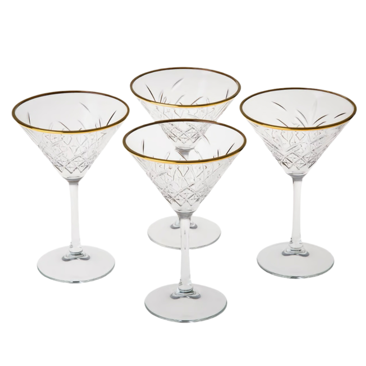 Martini Glassæt 4 stk. 230 ml. - Pasabahce Golden Touch Timeless