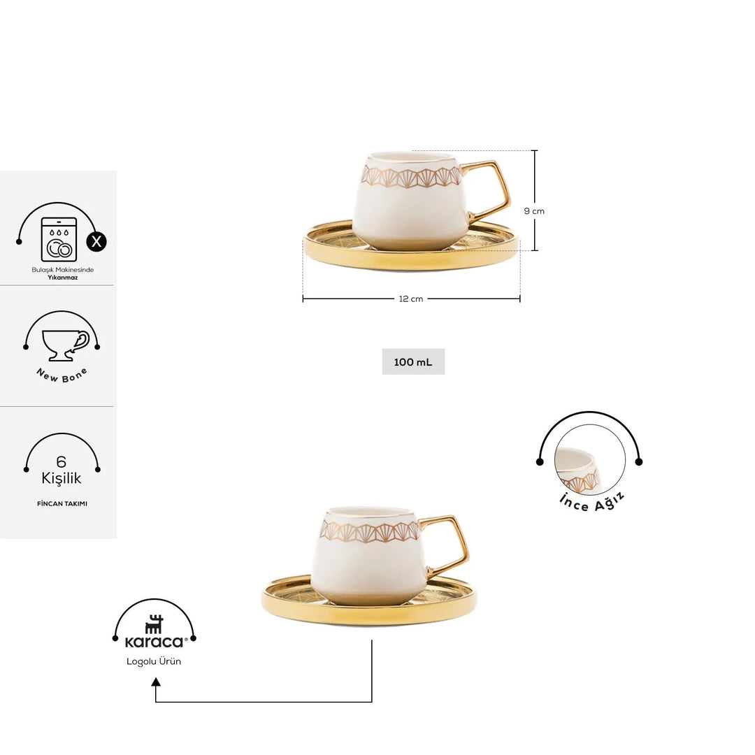 Karaca Verde Kaffesæt til 6 personer – 100 ml