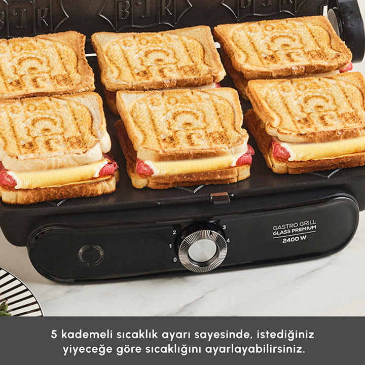 Karaca x Beşiktaş - Gastro Grill Glass Grill &amp; Toastmaskine - 2400 W