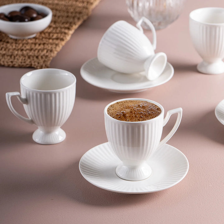Emsan - Mahir Kaffekopsæt – 90 ml | 6 Personers | 12 Dele