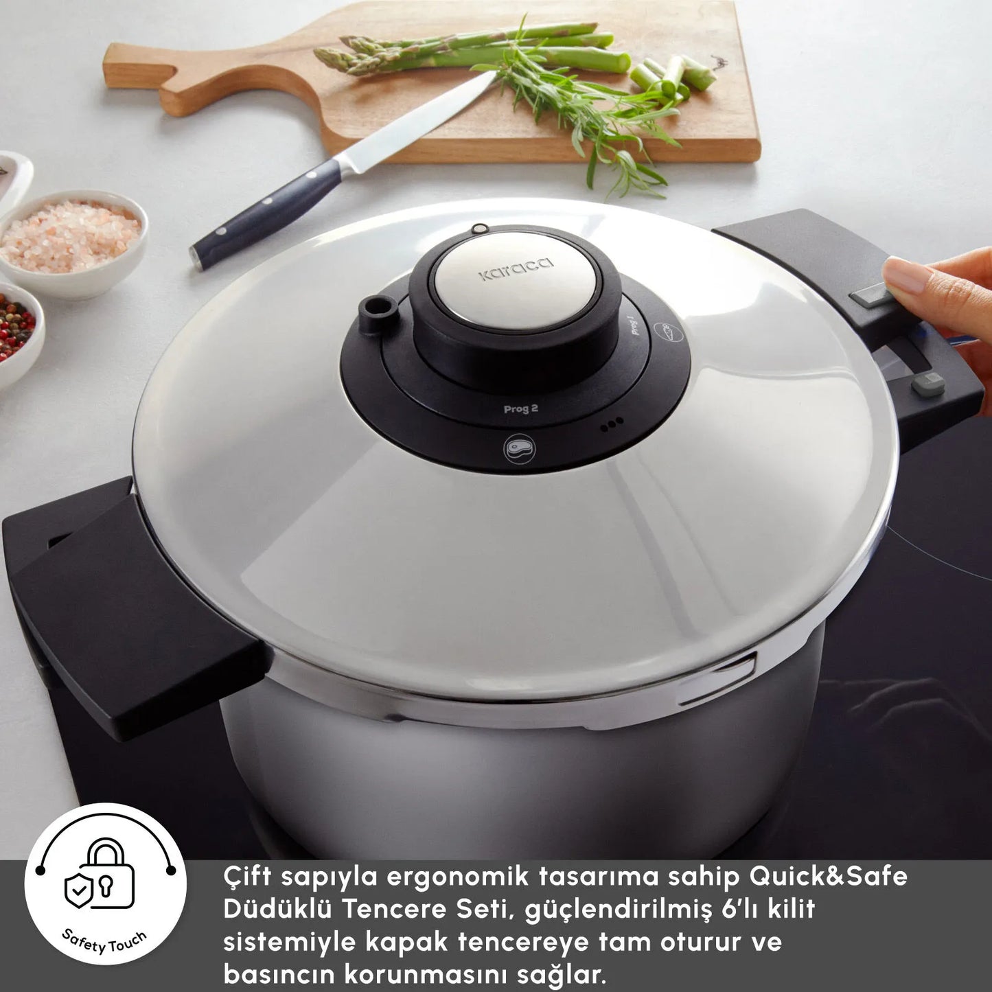 Karaca Quick & Safe Induktionskompatibelt Trykkogersæt – 4 + 6 L