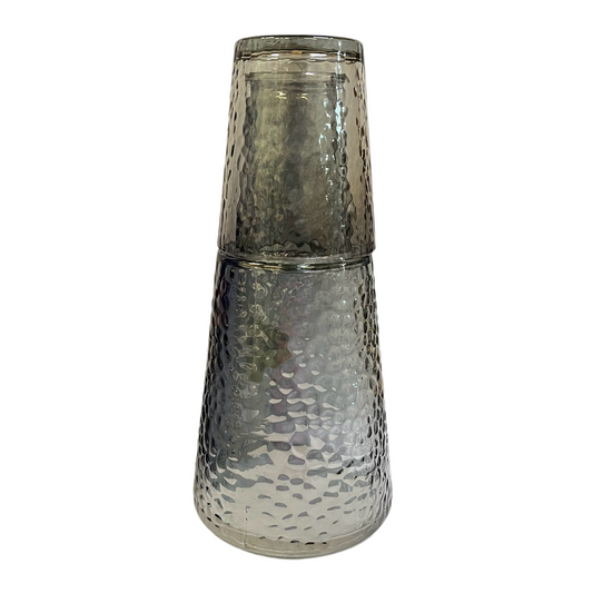 Glas Vandkaraffel m/Låg 1 liter - Røget Grå - Belhome