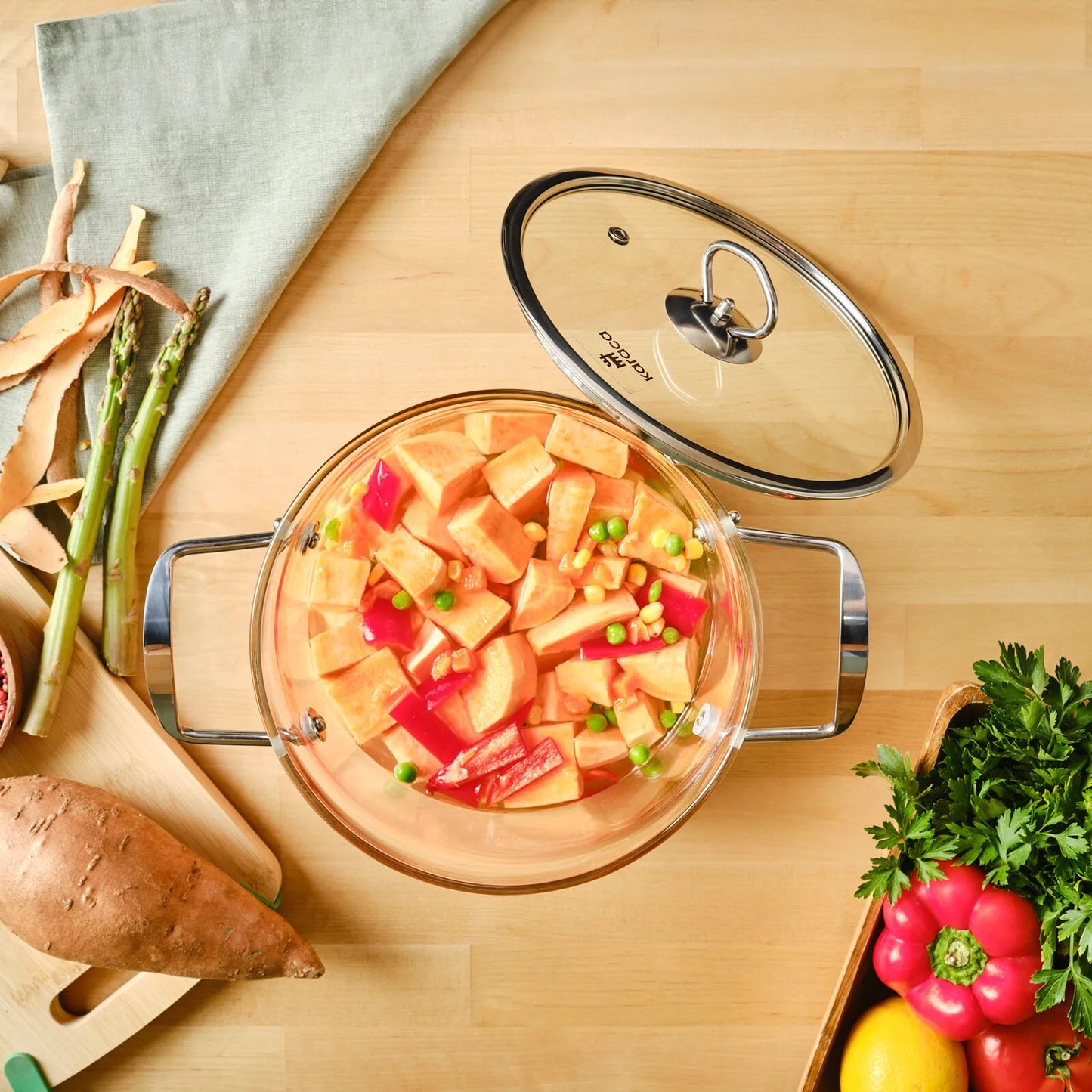 Karaca Amore Dyb Gryde i Glas – 20 cm