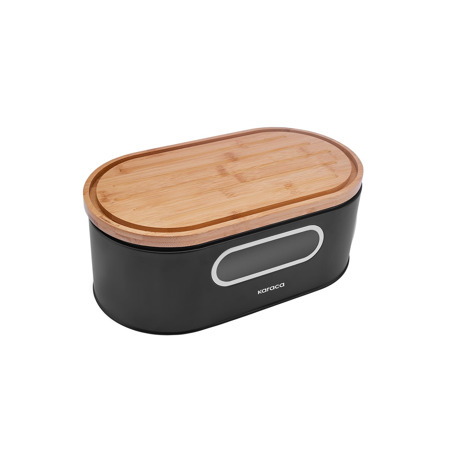 Karaca Stream 2-i-1 Brødkasse & Skærebræt – Sort