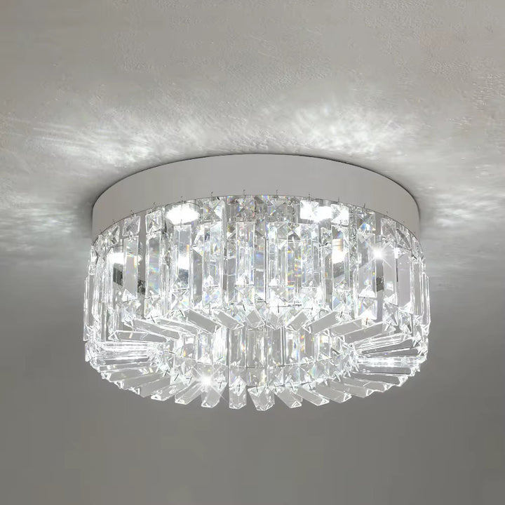 Moderne 40 cm Diameter Krystal / Rustfrit Stål LED Loftslampe / Lysekrone