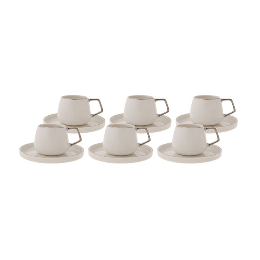 Karaca Streamline Saturn Kaffesæt til 6 personer – 100 ml - Sølv