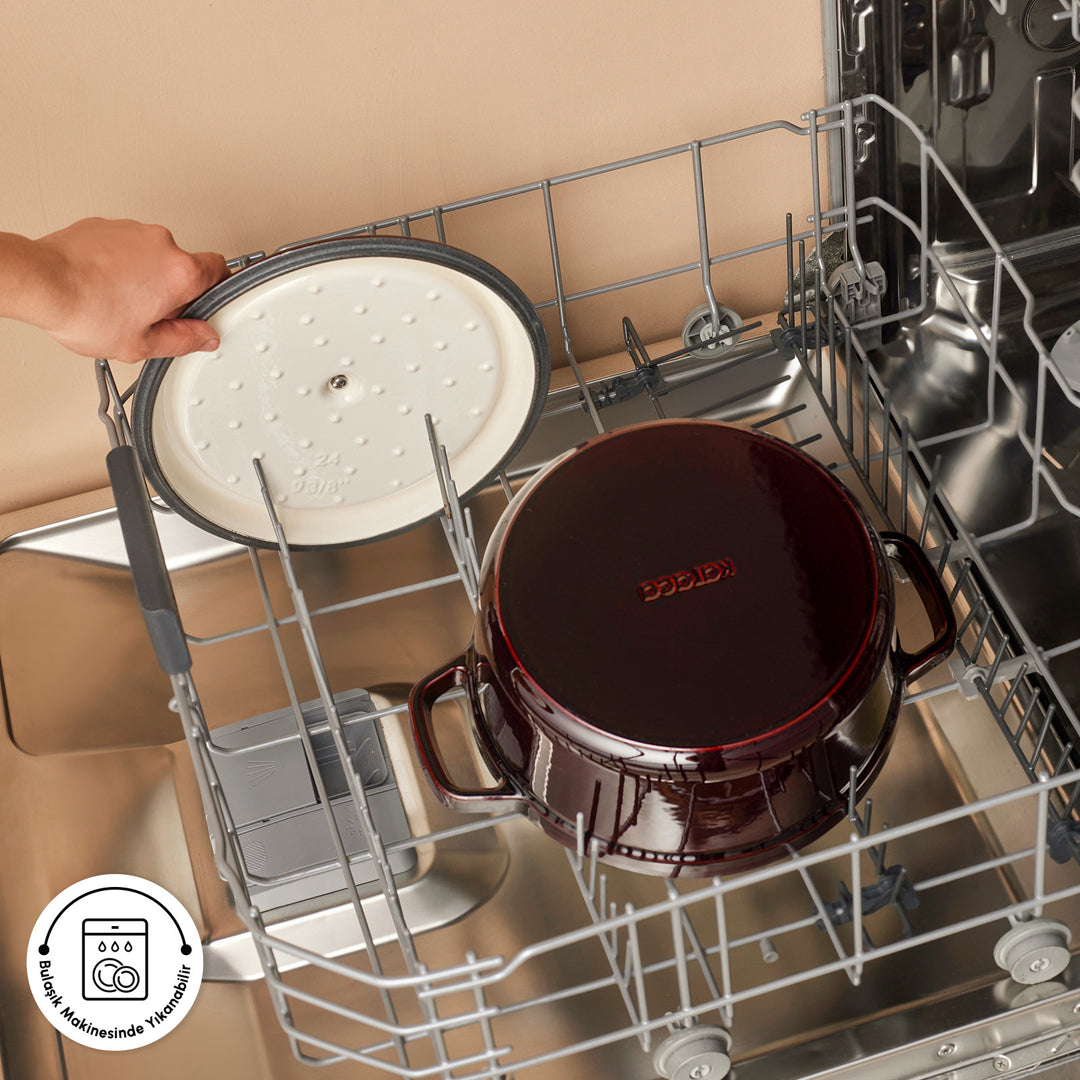 Karaca Heritage Emaljeret Støbejernsgryde – Rødbrun - 24 cm - 3,7 Liter