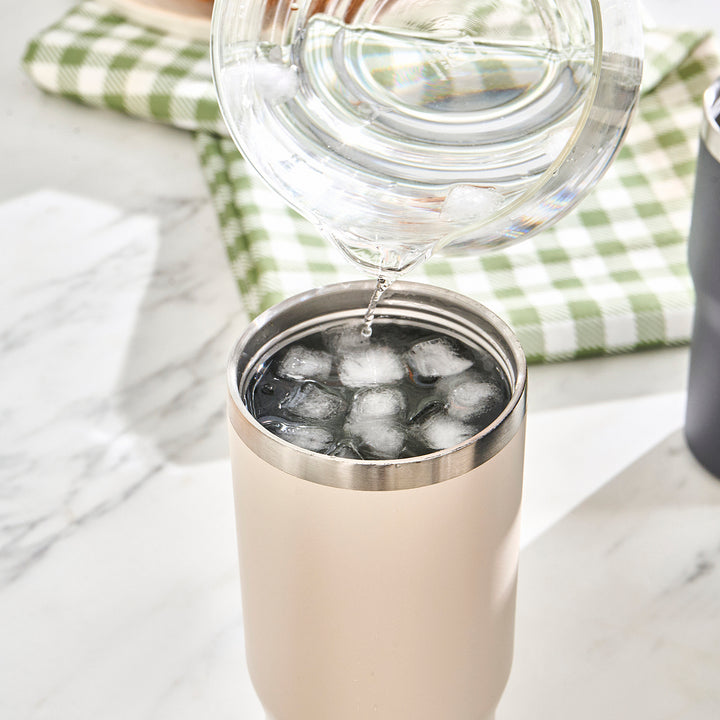 Emsan - Star Ice Termokande med sugerør - 900 ml | cremefarvet