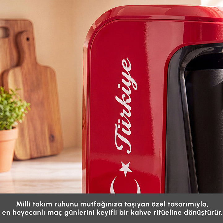 Karaca - Hatır Hüps Türkiye Tyrkisk Kaffemaskine- 5 kopper | Tyrkisk Flag Rød
