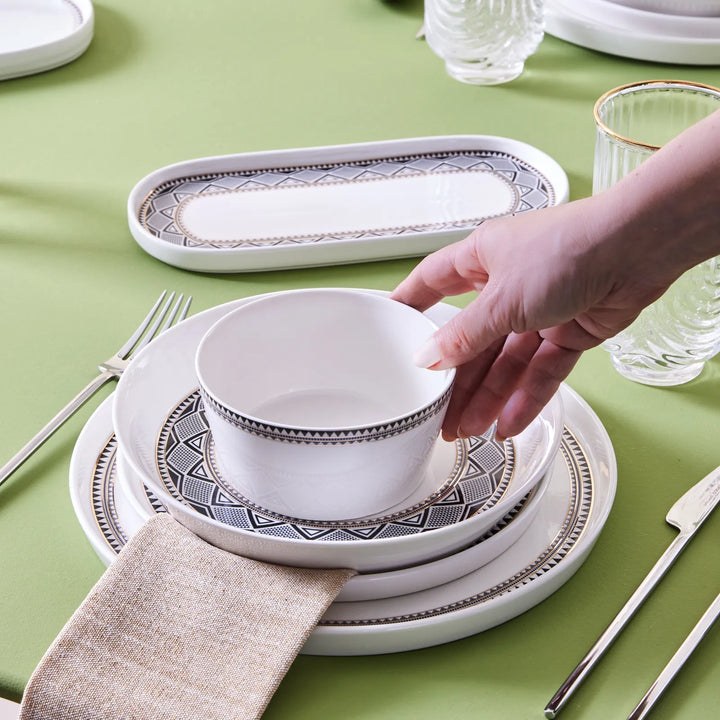 Karaca Stream Bone Monde 59-dele Spisestel til 12 Personer - Guld