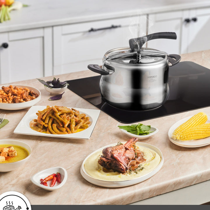 Karaca Retro Induktionsbund Trykkoger 8 Liter