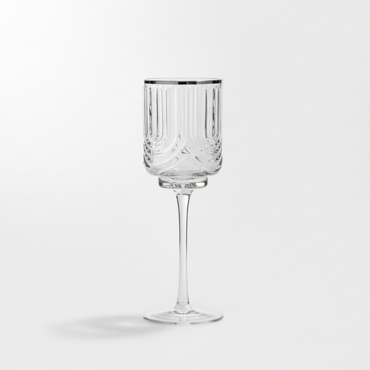 Karaca Gleam Cocktailglassæt m/Sølvkant 6 stk. - 350 ml