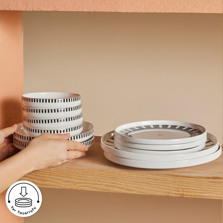 Karaca Stream Bone Kore Plus – 24 dele Middagsservice til 6 personer