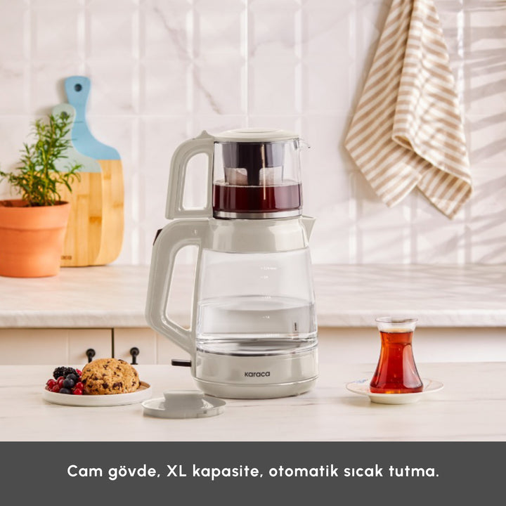 Karaca Glass Tea XL 2-i-1 Glasteemaskine – Starlight