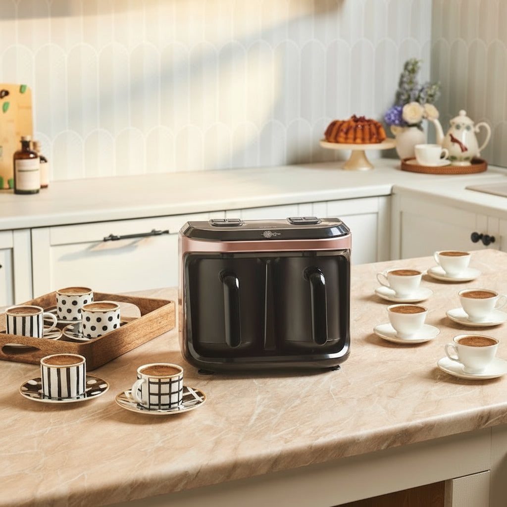 Karaca Hatır Hüp Düet Aroma – Dobbelt Tyrkisk Kaffemaskine | Rosaguld