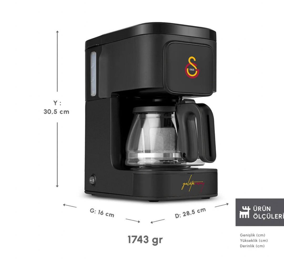 Karaca x Galatasaray Just Coffee Aroma 2-in-1 filterkaffe- og tedemsmaskine