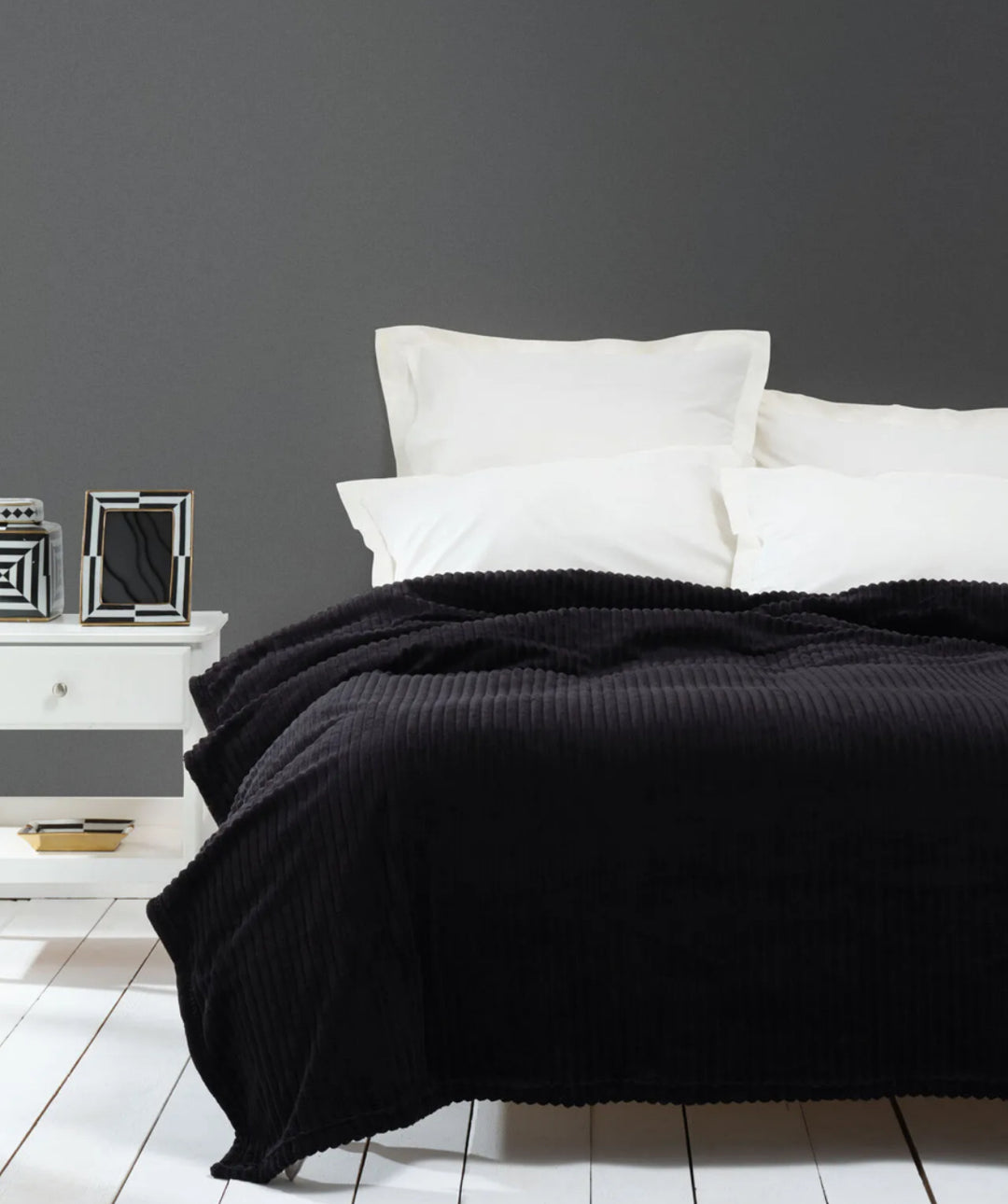 Karaca Home Joena Dobbelttæppe Sort – 220 × 240 cm