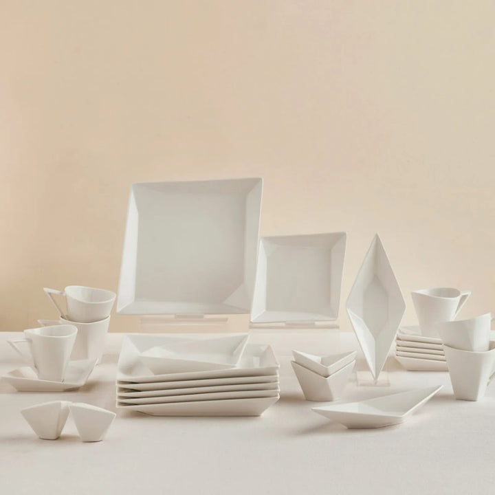 Karaca Forever Bone Origami Morgenmadssæt 26 dele 6-personer