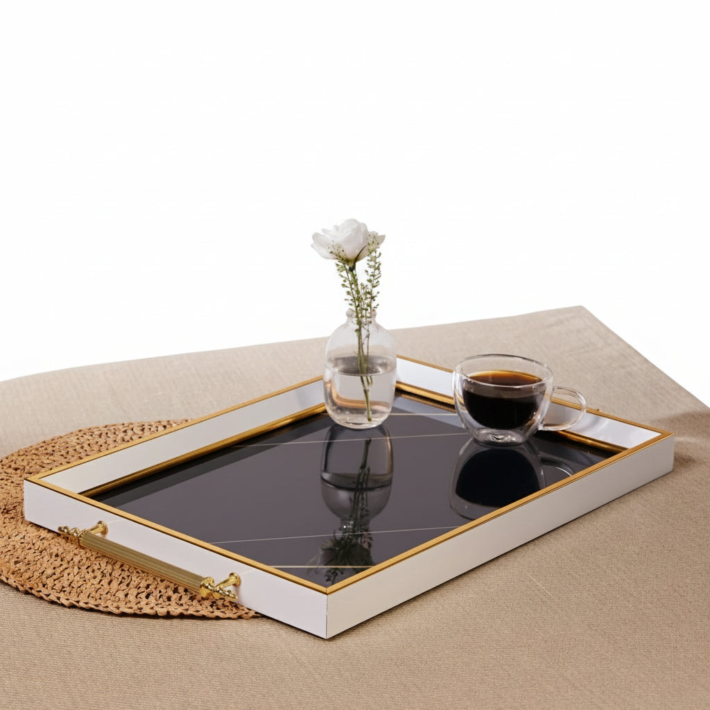 Karaca Aster Rektangulær Serveringsbakke 49x29 cm, Marineblå