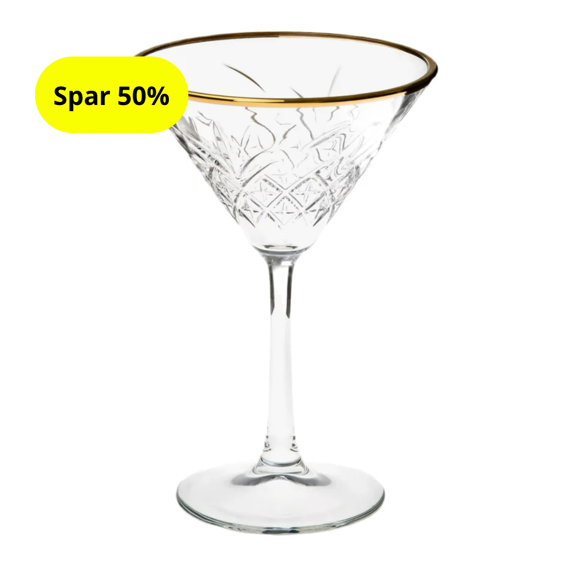 Martini Glassæt 4 stk. 230 ml. - Pasabahce Golden Touch Timeless