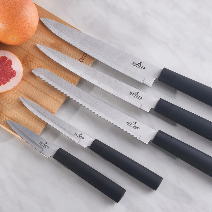 Karaca Viego Knivsæt – 6 dele – Sort