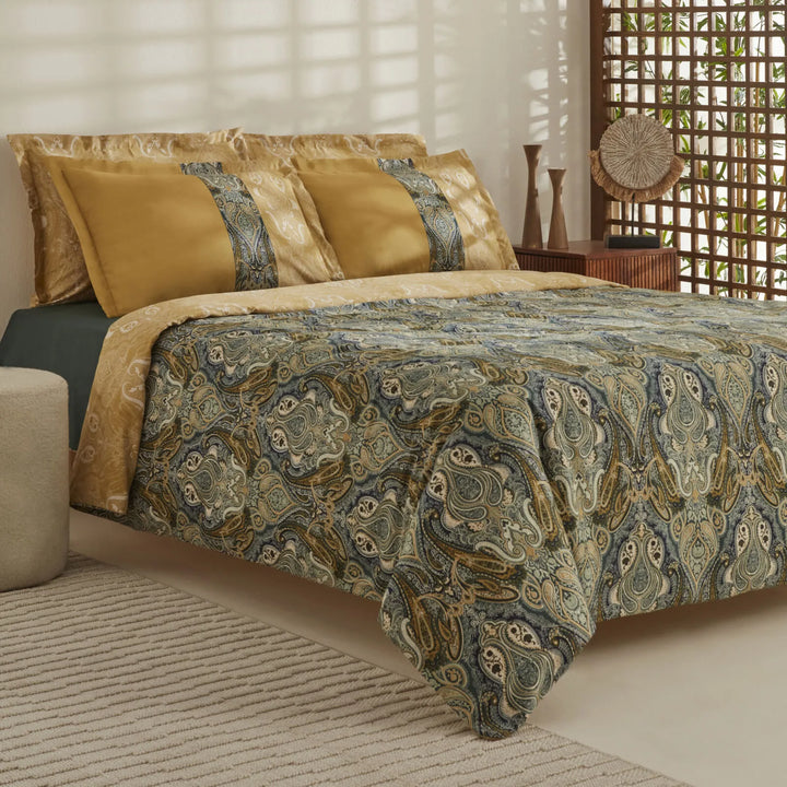 Karaca Home Sherie Dobbeltseng-Sengetøj – Grøn (Bomuldssatin)