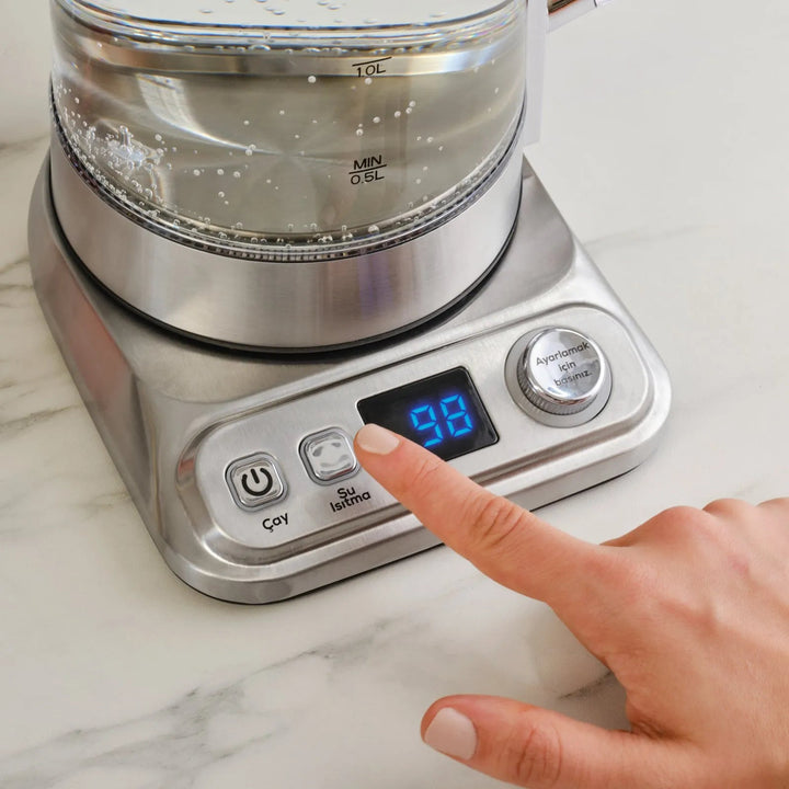 Karaca X Refika XL Glas Temaskine – Chrome (2,8L)