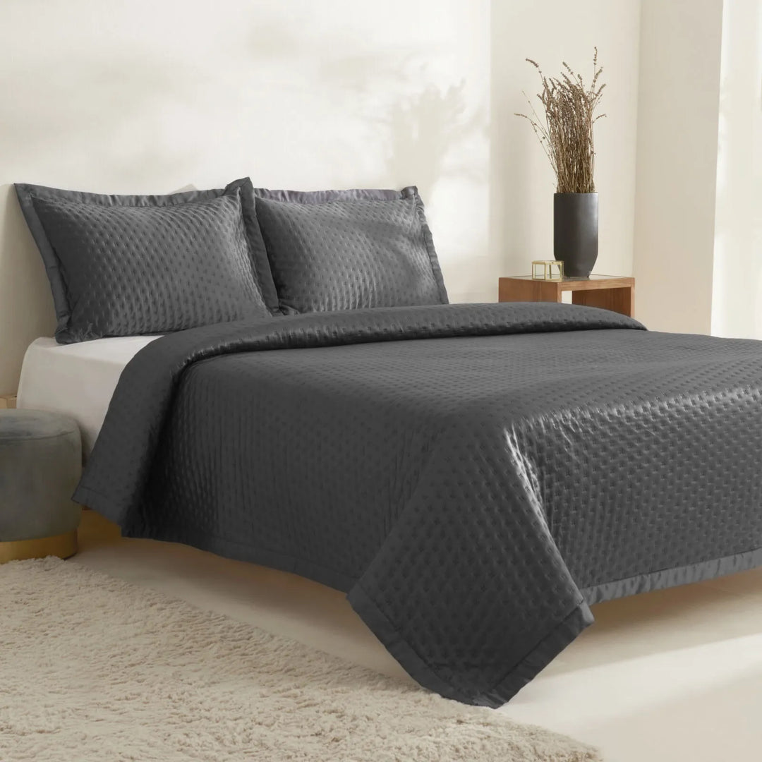 Karaca Home Alice – Dobbeltseng Sengetæppesæt 240x250 cm, Antracit