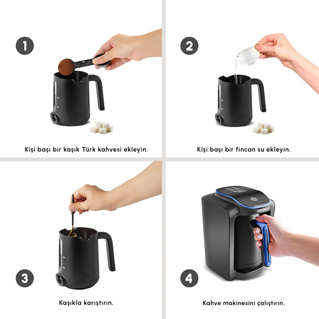 Karaca Hatır Neo-S Tyrkisk Kaffemaskine – Blå (Mælkefunktion)