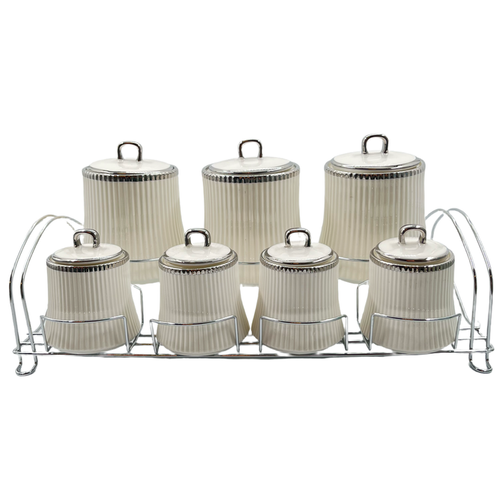 Almina Porcelæn Krydderisæt - Hvid/Sølv