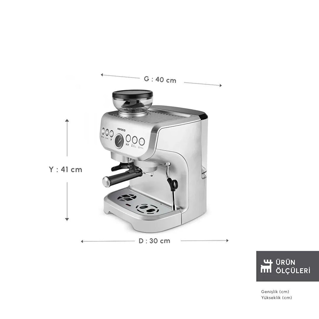 Karaca Coffee Art Barista – Semiprofessionel Espressomaskine med Kværn (15 Bar)