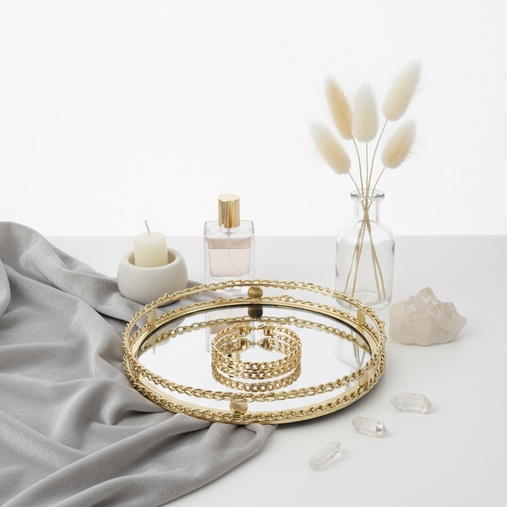 Schäfer Fenya Guld Dekorations Glasfad Rund - 30 cm