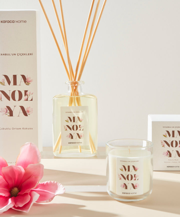 Karaca Home Istanbul’s Blomster-serie Duftspreder med Duftpinde – Magnolia – 200 ml