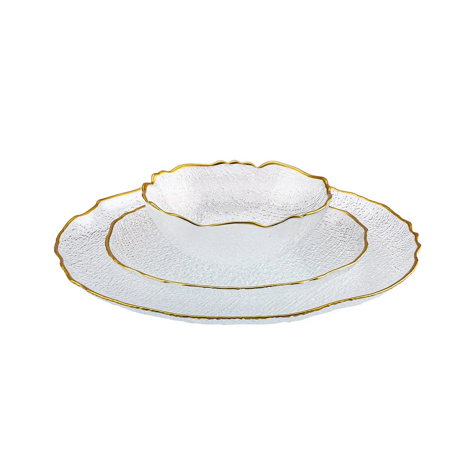 Karaca Milanda Glas Spisestel 12 Dele – 4 Personer - Guldkant