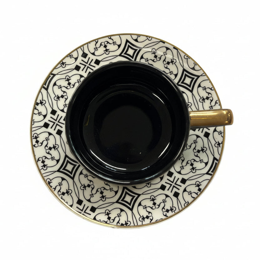 Schäfer Chalisa Kaffesæt 190 ML - SORT/HVID/ROSAGULD - 12 DELE - 6 PERSONER