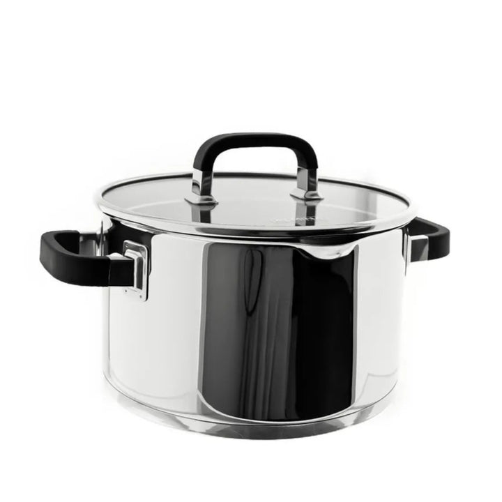 Rustfrit Stål Induktions Gryde m/Silikone Greb 22 cm 4,5 L.- Almina