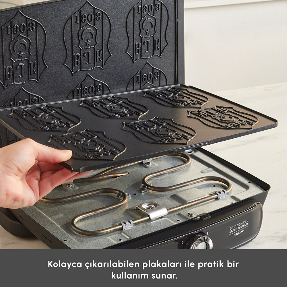Karaca x Beşiktaş - Gastro Grill Glass Grill &amp; Toastmaskine - 2400 W
