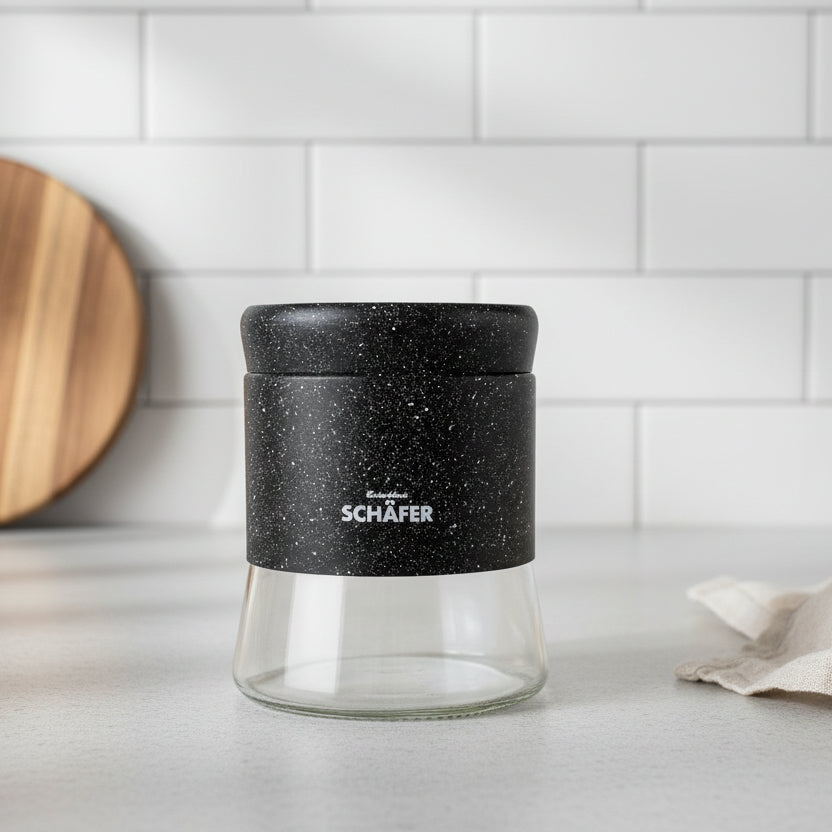 Schäfer Marble Black Madopbevaringsbeholder - 700 ml - Sort/Glas