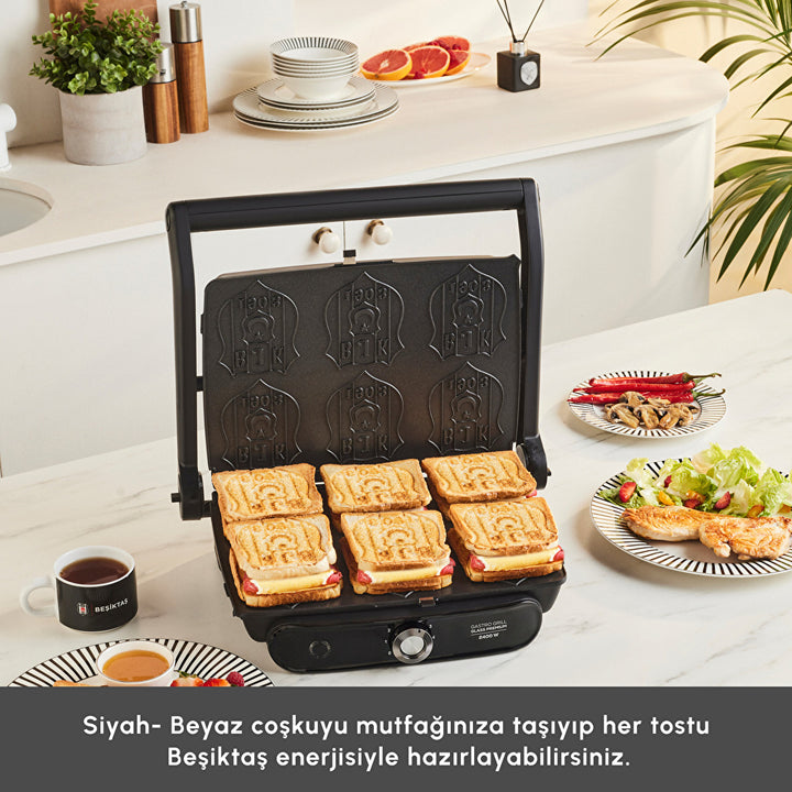 Karaca x Beşiktaş - Gastro Grill Glass Grill &amp; Toastmaskine - 2400 W