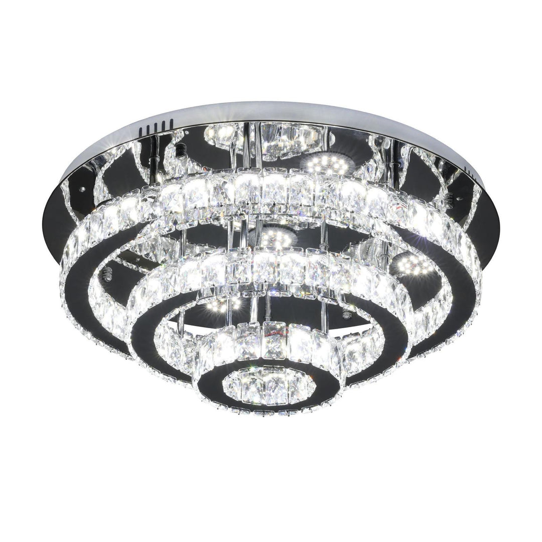 Elegant Krystal Loftlampe – Krom og klar | 60 cm
