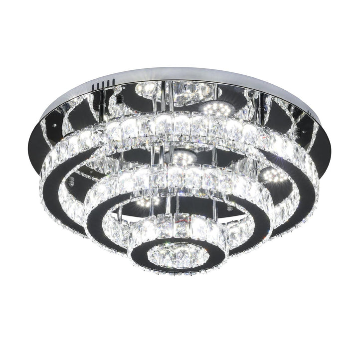 Elegant Krystal Loftlampe – Krom og klar | 60 cm