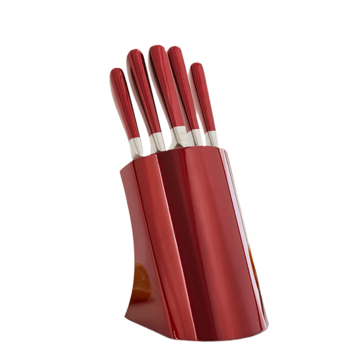 Karaca Flash 6-delt Knivsæt m/Knivblok – Rød